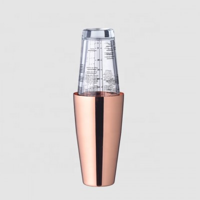 Factory Direct 800ml rose gold stainless steel boston shaker glass