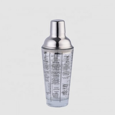 OUYADA 400ml stainless steel glass cocktail shaker