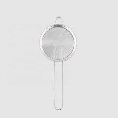 Factory Direct stainless steel cocktail bar double fine wire mesh strainer with handle